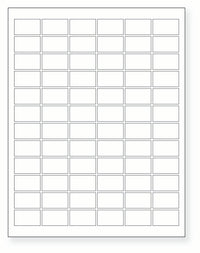 8-1/2 x 11" White Laser Label, 72 Labels per Sheet Measuring 1.25" x 0.75". SKU: 869W