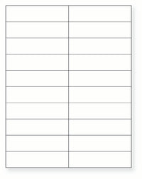 8-1/2 x 11" White Laser Label, 20 Labels per Sheet Measuring 4.25" x 1.1". SKU: 871W
