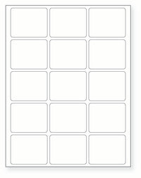 8-1/2 x 11" White Laser Label, 15 Labels per Sheet Measuring 2.5" x 2". SKU: 87W