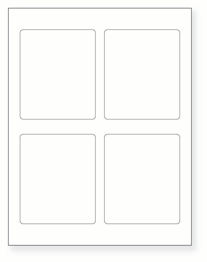 8-1/2 x 11" White Laser Label, 4 Labels per Sheet Measuring 3.5" x 4.15625". SKU: 880W