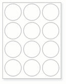 8-1/2 x 11" White Laser Label, 12 Round Labels per Sheet Measuring 2.5". SKU: 881W