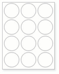8-1/2 x 11" White Laser Label, 12 Round Labels per Sheet Measuring 2.5". SKU: 881W