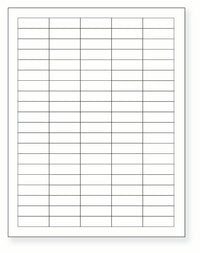 8-1/2 x 11" White Laser Label, 100 Labels per Sheet Measuring 1.5" x 0.5". SKU: 883W