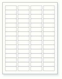 8-1/2 x 11" White Laser Label, 60 Labels per Sheet Measuring 1.75" x 0.666". SKU: 891W
