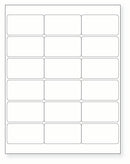 8-1/2 x 11" White Laser Label, 18 Labels per Sheet Measuring 2.75" x 1.5". SKU: 89W