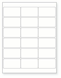8-1/2 x 11" White Laser Label, 18 Labels per Sheet Measuring 2.75" x 1.5". SKU: 89W