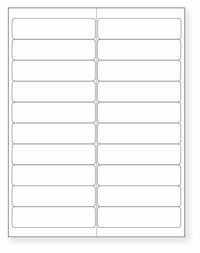8-1/2 x 11" White Laser Label, 20 Labels per Sheet Measuring 4" x 1". SKU: 90W