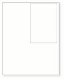 8-1/2 x 11" White Laser Label, 1 Label per Sheet on Top Right, Measuring 4 X 6". SKU: 99W