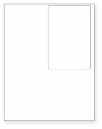 8-1/2 x 11" White Laser Label, 1 Label per Sheet on Top Right, Measuring 4 X 6". SKU: 99W