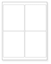 8-1/2 x 11" White Laser Label, 4 Labels per Sheet Measuring 4" x 5". SKU: B11W