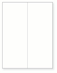 8-1/2 x 11" White Laser Label, 2 Labels per Sheet Measuring 4.25 x 11". SKU: B129W
