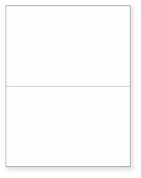8-1/2 x 11" White Laser Label, 2 Label per Sheet Measuring 8.5 X 5.5". SKU: B160W