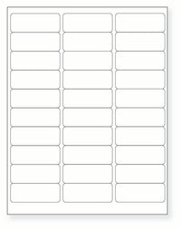 8-1/2 x 11" White Laser Label, 30 Labels per Sheet Measuring 2.625" x 1". SKU: B16W