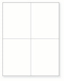 8-1/2 x 11" White Laser Label, 4 Labels per Sheet Measuring 4.25" x 5.5". SKU: B205W