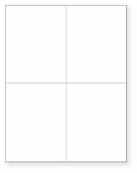 8-1/2 x 11" White Laser Label, 4 Labels per Sheet Measuring 4.25" x 5.5". SKU: B205W