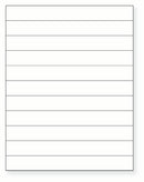 8-1/2 x 11" White Laser Label, 11 Labels per Sheet Measuring 8.5" x 1". SKU: B54W