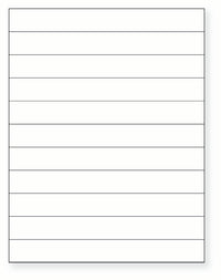 8-1/2 x 11" White Laser Label, 11 Labels per Sheet Measuring 8.5" x 1". SKU: B54W