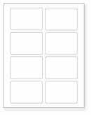 8-1/2 x 11" White Laser Label, 8 Labels per Sheet Measuring 3.375" x 2.33". SKU: B550W