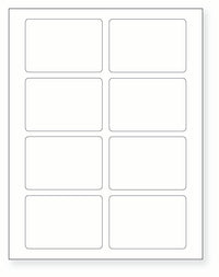 8-1/2 x 11" White Laser Label, 8 Labels per Sheet Measuring 3.375" x 2.33". SKU: B550W