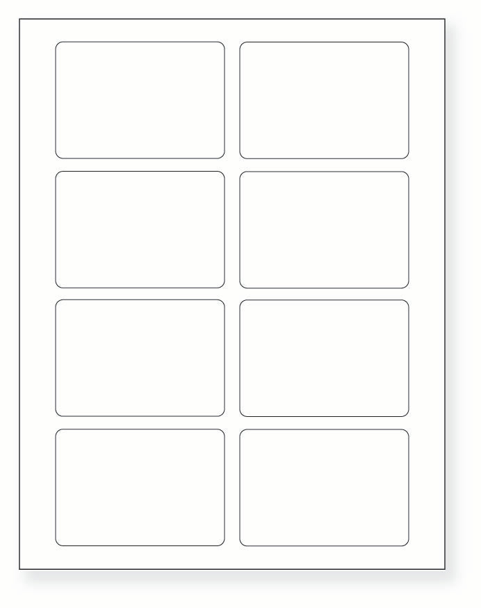 8-1/2 x 11" White Laser Label, 8 Labels per Sheet Measuring 3.375" x 2.33". SKU: B550W