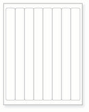 8-1/2 x 11" White Laser Label, 8 Labels per Sheet Measuring 1" x 10". SKU: B78W