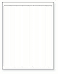 8-1/2 x 11" White Laser Label, 8 Labels per Sheet Measuring 1" x 10". SKU: B78W