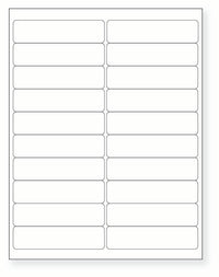 8-1/2 x 11" White Laser Label, 20 Labels per Sheet Measuring 4" x 1". SKU: B91W
