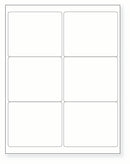 8-1/2 x 11" White Laser Label, 6 Labels per Sheet Measuring 4" x 3.33". SKU: B96W