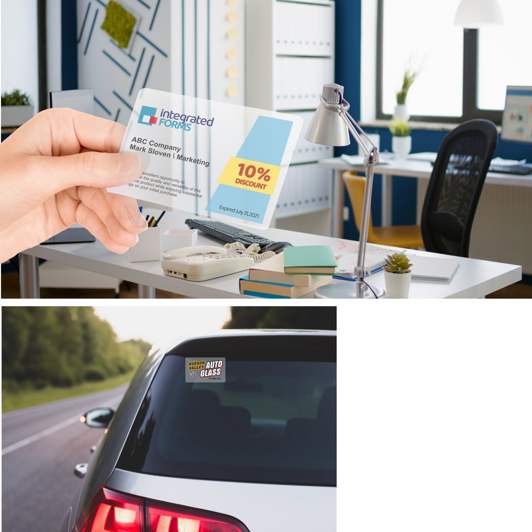 Translucent Repositionable Decal Integrated Form, with one 4 mil Translucent Decal at the bottom. SKU: IF1071