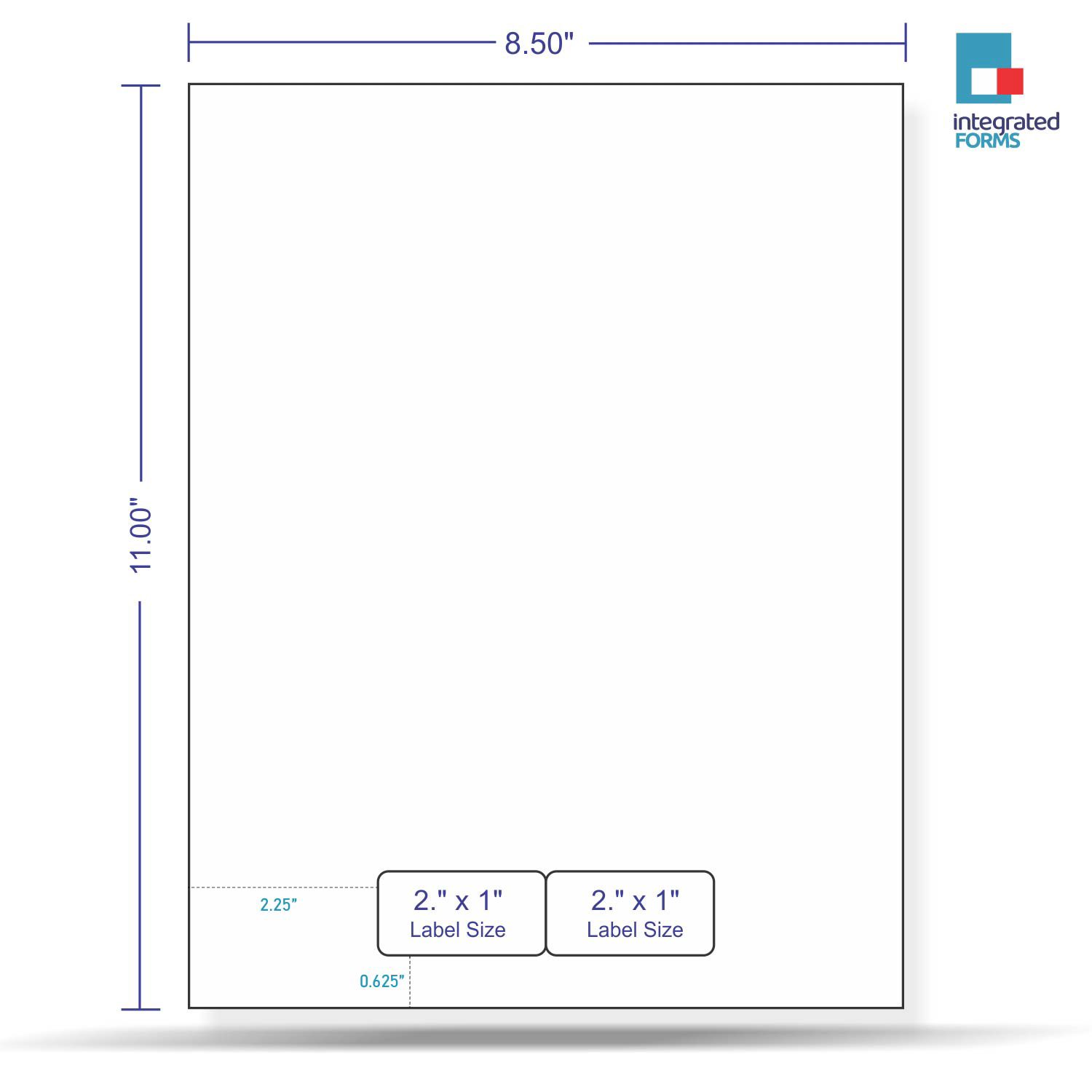 Integrated Label, 2 Labels, Size - 2" x 1"  SKU: IF1002