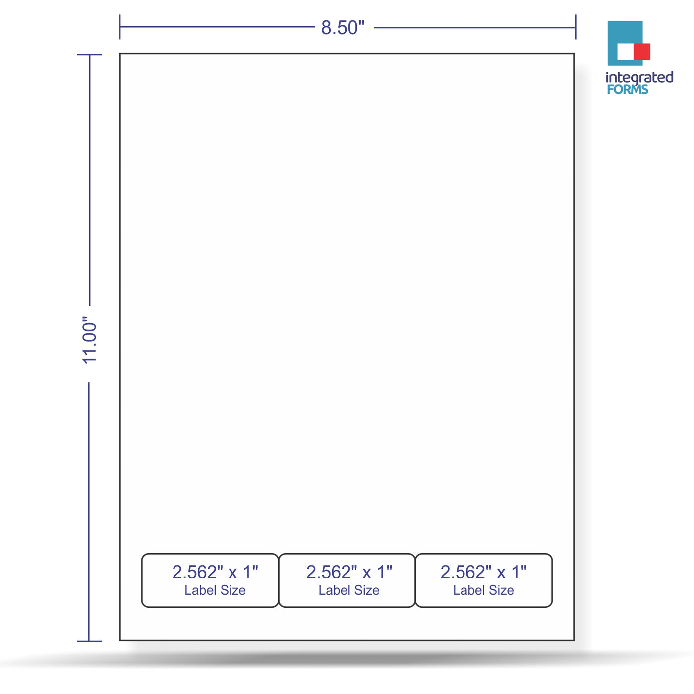 Integrated Label, 3 Labels, Size - 2.562" x 1" SKU: IF1003