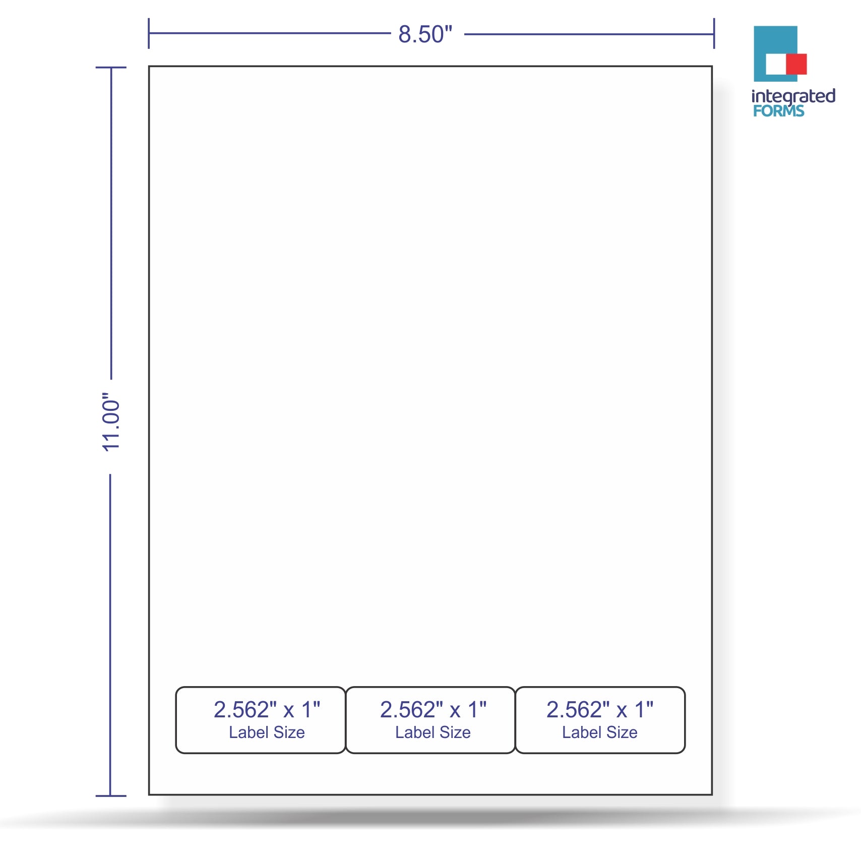Integrated Label, 3 Labels, Size - 2.562" x 1" SKU: IF1003