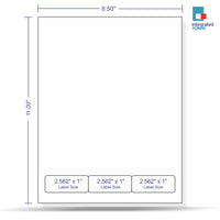 Integrated Label, 3 Labels, Size - 2.562" x 1" SKU: IF1003