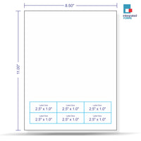 Integrated Label, 6 Labels, Size - 2.5" x 1" SKU: IF1005