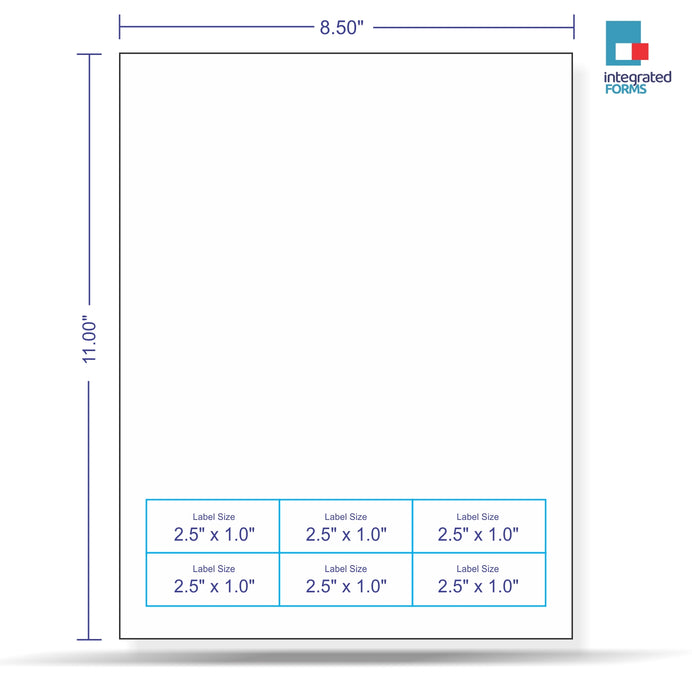Integrated Label, 6 Labels, Pink, Size - 2.5" x 1" SKU: IF1005P