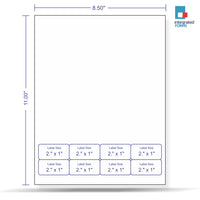 Integrated Label, 8 Labels, Size - 2" x 1" SKU: IF1006