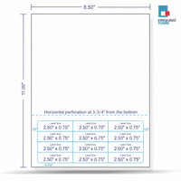 Integrated Label, 12 Labels, Size -  2.5" x 0.75" SKU: IF1007