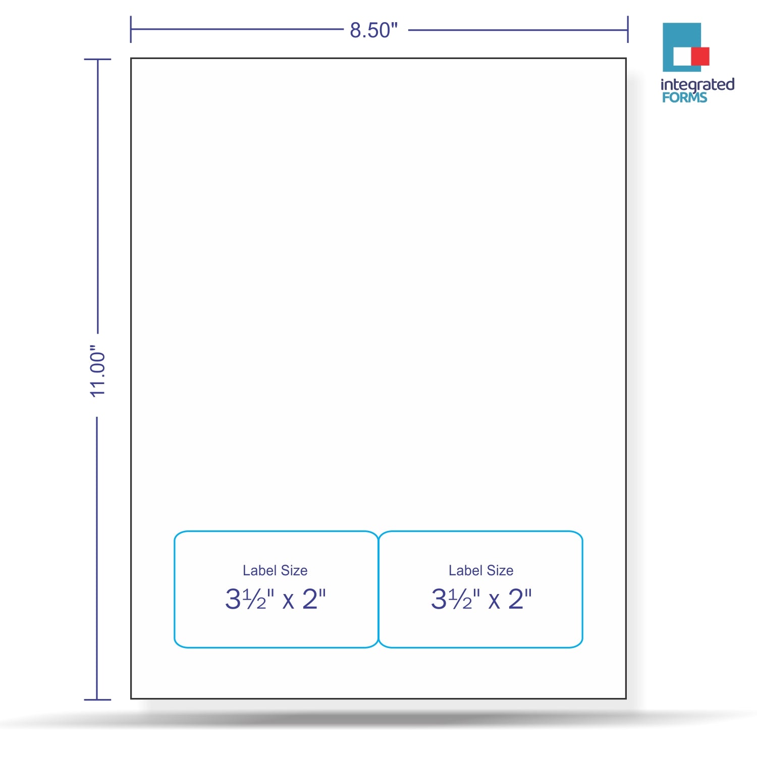 Integrated Label, 2 Labels, Size -  3.5" x 2"  SKU: IF1010