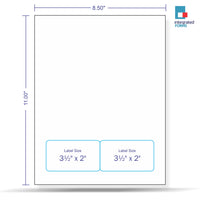 Integrated Label, 2 Labels, Size -  3.5" x 2"  SKU: IF1010