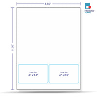 Integrated Label, 2 Labels, Size - 4" x 2.5" SKU: IF1015