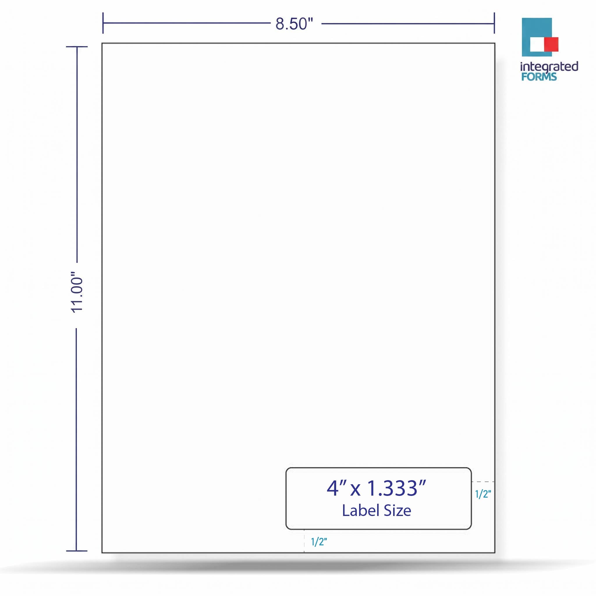 Integrated Label, 1 Label, Size: 4" x 1.333" SKU: IF1034