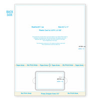 Real Card Form 7.5 mil duplex printing, with one plastic card at the bottom. SKU: RC1WL