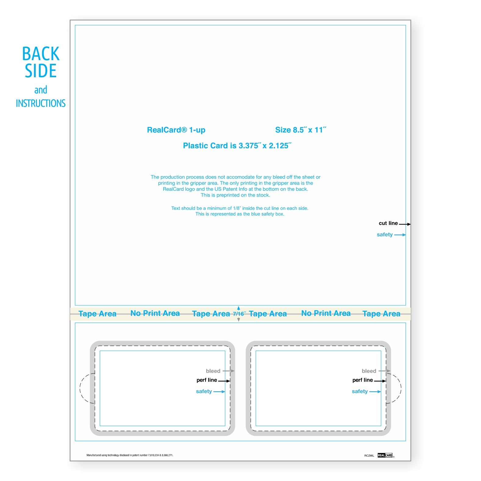 Real Card Form 7.5 mil duplex printing, with two plastic cards at the bottom. SKU: RC2WL