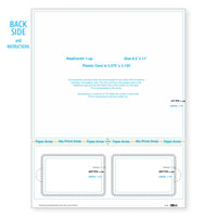 Real Card Form 7.5 mil duplex printing, with two plastic cards at the bottom. SKU: RC2WL