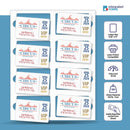 Real Card Form 7.5 mil duplex printing, with 8 plastic cards. SKU: RC8WL