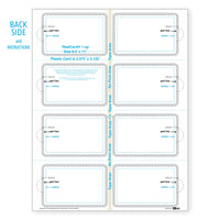Real Card Form 7.5 mil duplex printing, with 8 plastic cards. SKU: RC8WL