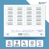 Self-Laminating Wristband & 20 Clear Labels per Sheet, Measuring 2.5 x 1". SKU: PLS-102WCP