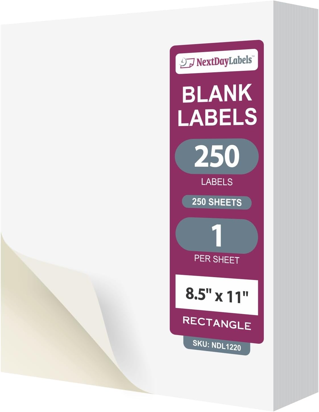 8-1/2 x 11" Laser Label, 1 Label per Sheet, Label Size 8-1/2 x 11:#