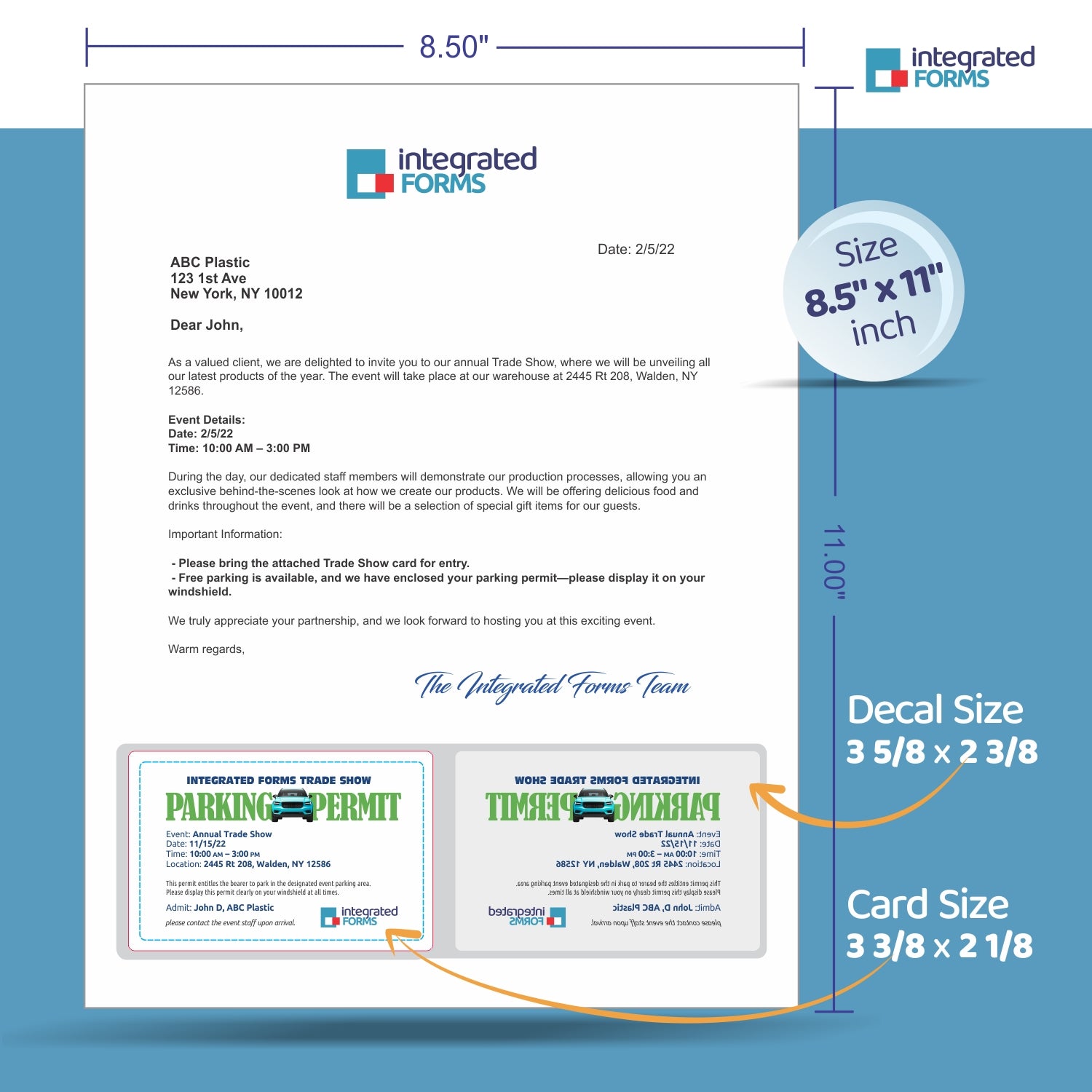 Dual-Card Integrated Form - 7 mil Duplex Polyester Card + Translucent Decal. SKU: IF1072