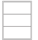 8-1/2 x 11" White Laser Label, 3 Labels per Sheet Measuring 8" x 3.5". SKU: 525W